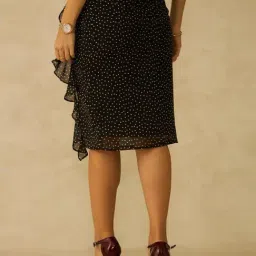 VIRGIO Black Regular Fit Printed Skirt image 2