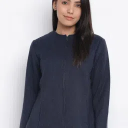 Fabindia Blue Woven Pattern Jacket-image-0