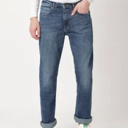 Lee Crosshatch Blue Cotton Regular Fit Jeans-picture-40