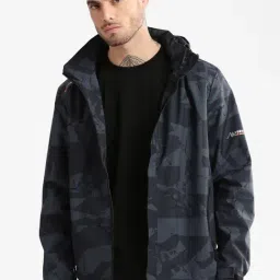 showoffff Showoff Grey Slim Fit Camouflage Hooded Jacket-picture-42