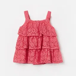 Juniors by Lifestyle Girls Pink Cotton Embroidered Top image 2