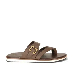 Bata Men's Brown Toe Ring Sandals image 1