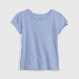 GAP Girls Blue Cotton Embroidered T-Shirt-image-62