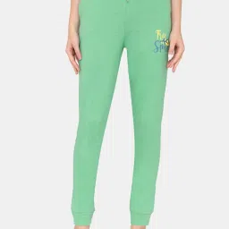 Rosaline by Zivame Green Printed Joggers image 1