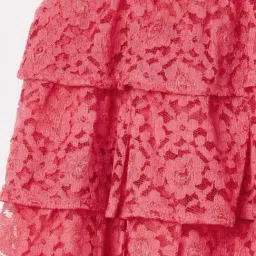 Juniors by Lifestyle Girls Pink Cotton Embroidered Top image 3