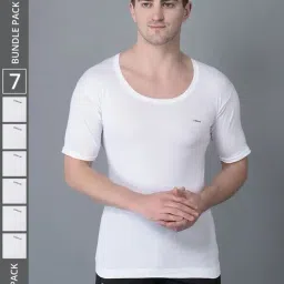 Dollar Bigboss White Cotton Regular Fit Vest - Pack Of 7-picture-28