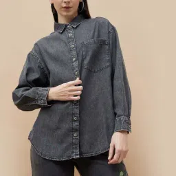 Ginger by Lifestyle Grey Cotton Plain Top-image-87