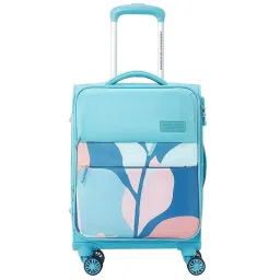 American Tourister Capella Blue Printed Soft Cabin Trolley Bag - 56 cm image 1