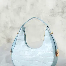 HauteSauce Blue Textured Medium Hobo Shoulder Bag image 1