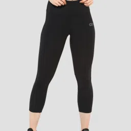 SILVERTRAQ Black Logo Print Capris image 1