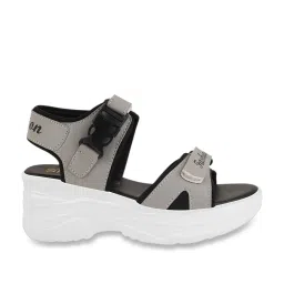 Shoetopia Women's Grey Floater Wedges image 1