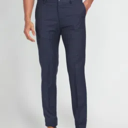 arrow new york Arrow Newyork Blue Regular Fit Checks Trousers image 1