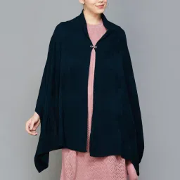 Melange by Lifestyle Teal Blue Woven Pattern Shawl image 1