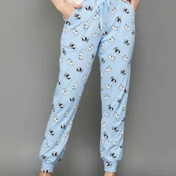 Ginger by Lifestyle Blue Cotton Printed Joggers image 1