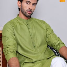 Jompers Men Pack of 2 Mandarin Collar Regular Cotton Straight Kurta-picture-6