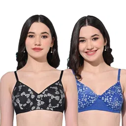 FIMS Black & Blue Printed Bras - Pack Of 2 image 1