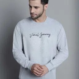 Vimal Jonney Grey Melange Regular Fit Printed Sweatshirt image 1