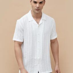 Code By Lifestyle White Regular Fit Texture Shirt-picture-22