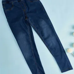 Pantaloons Junior Kids Blue Tapered Fit Jeans image 1