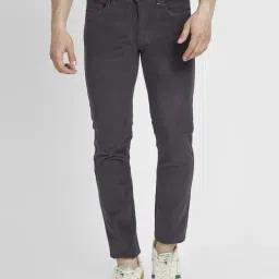 Spykar Light Grey Cotton Slim Fit Trousers image 1