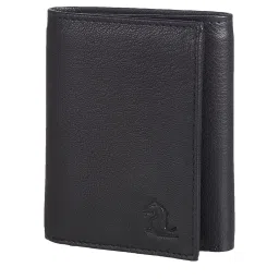 Kara Black Casual Leather Tri-Fold Wallet for Men image 2