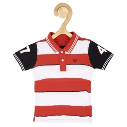 Allen Solly Junior Red & White Cotton Printed Polo T-Shirt image 1