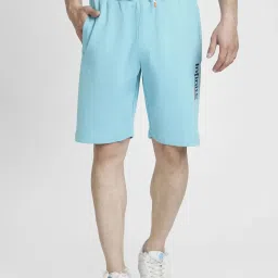 Spykar Sky Blue Regular Fit Shorts image 1
