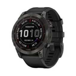 Garmin Fenix 7X Sapphire Solar GPS Smartwatch (Carbon Grey DLC Titanium with Black Band) image 1