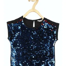Peter England Kids Navy Embellished Top image 1