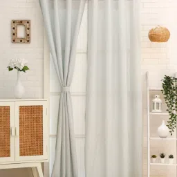 Ariana Grey Cotton Blend 7 ft Door Curtain image 1
