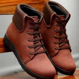 Flat N Heels Women's Brown Derby Boots image 1