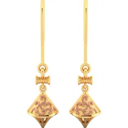 P.C. Chandra Jewellers 14KT Yellow Gold Beautiful Earrings With Intricate Rose Gold Work-picture-21