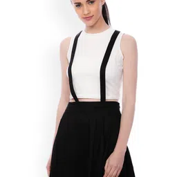 SCORPIUS Women Black Solid Flared Skirt-picture-8