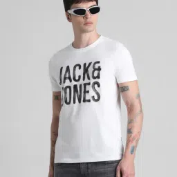 Jack & Jones Cloud Dancer Cotton Slim Fit Printed T-Shirt-picture-20