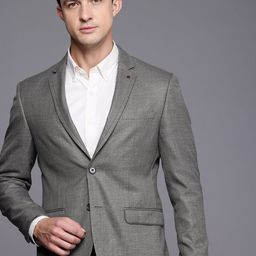 Louis Philippe Slim Fit Single Breasted Self Designed Blazer-picture-9