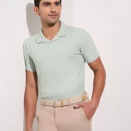 Peregrine by Pantaloons Green Slim Fit Solid T-Shirt-picture-26
