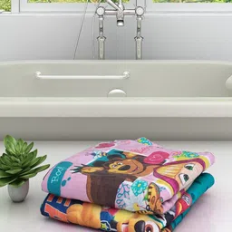 Athom Trendz Set Of 2 Mesh & The Bear Paw Patrol Printed 350 GSM Pure Cotton Bath Towels-picture-21