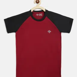 CHIMPRALA Boys Maroon Colourblocked Round Neck  Sports T-shirt-picture-42