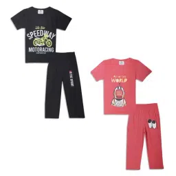 Vimal Jonney Kids Pink & Black Printed T-Shirt Set-picture-25