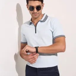 Peregrine by Pantaloons Blue Slim Fit Solid T-Shirt-picture-24