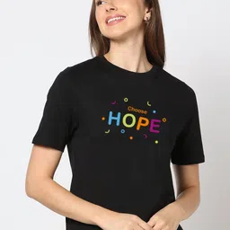 Moda Rapido Women Typography Printed Round Neck Cotton T-shirt-image-82