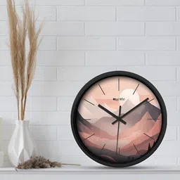 OLIVE TREE Black & Pink Printed Contemporary Wall Clock image 3