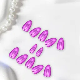 PRIVIU Set Of 12 Reusable Chromatic Nail With Application Kit - Metallic Pink image 3