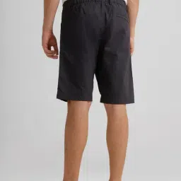 Crocodile Navy Blue Cotton Solid Regular Fit Shorts image 2