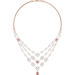 Joyalukkas 18k (750) Purity Rose Gold Delicate Blossom Diamond Necklace-image-19