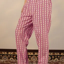 Libas Geometric Printed Round Neck Straight Kurta With Trousers & Dupatta image 4