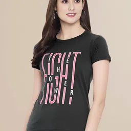 Mast & Harbour Women Typography 2 Printed Applique T-shirt-picture-20