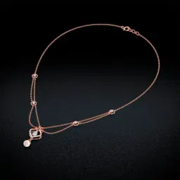 Joyalukkas 18k (750) Purity Rose Gold Shimmering Dewy Charm Diamond Necklace image 5