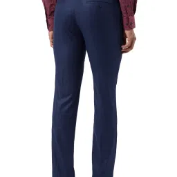 Raymond Navy Flat Front Trousers image 2
