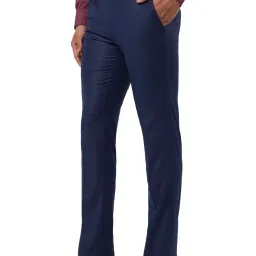 Raymond Navy Flat Front Trousers image 3